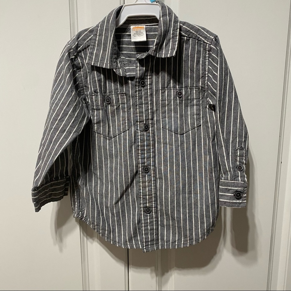 Gymboree Striped grey toddler button down 18-24M